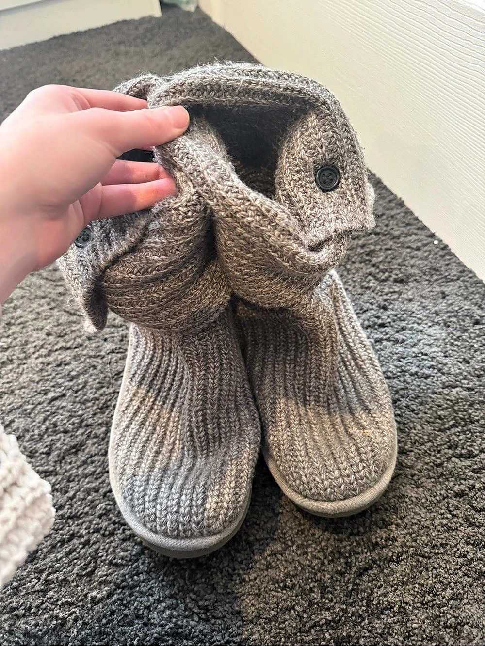 UGG Classic Cardy Boots Gray Slippers